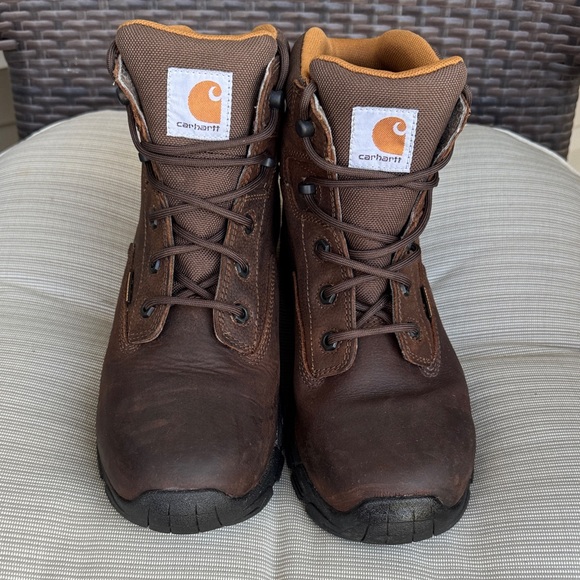 Carhartt Other - Carhartt Brown Work Boots with Orange Accents